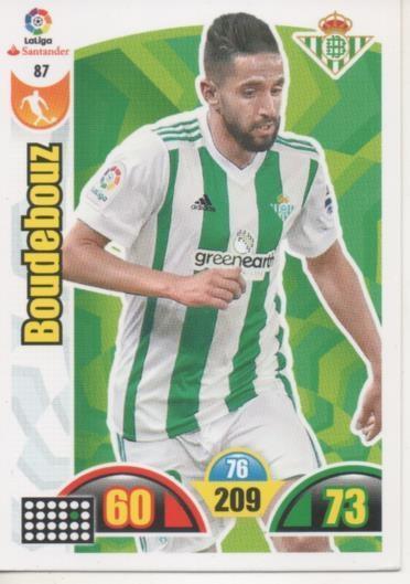 Cromo E002876: Trade Card Game Adrenalyn. Liga 2017-18, Boudebouz. Real Betis Balonpié