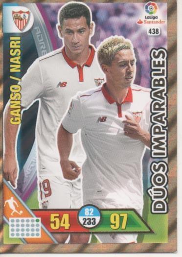 Cromo E002809: Trade Card Game Adrenalyn. Liga 2016-17, Dúos Imparables. Ganso/Nasri. Sevilla. F.C.