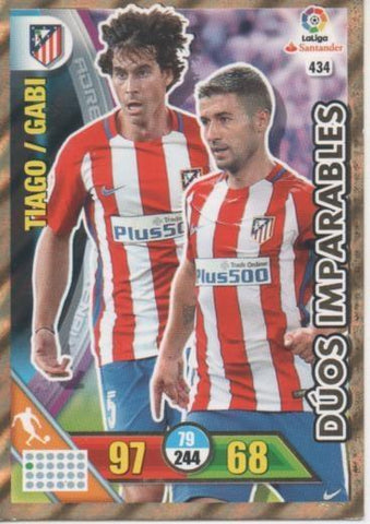 Cromo E002807: Trade Card Game Adrenalyn. Liga 2016-17, Dúos Imparables. Tiago/Gabi. C.A. de Madrid