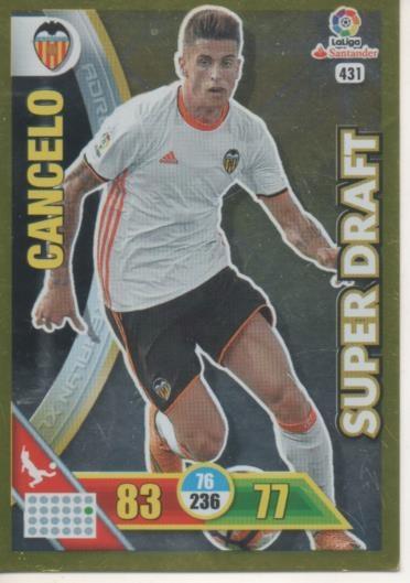 Cromo E002804: Trade Card Game Adrenalyn. Liga 2016-17, Super Draft. Cancelo. Valencia C.F.