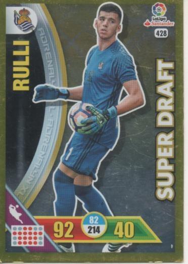 Cromo E002802: Trade Card Game Adrenalyn. Liga 2016-17, Super Draft. Rulli. Real Sociedad