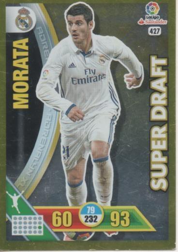 Cromo E002801: Trade Card Game Adrenalyn. Liga 2016-17, Super Draft. Morata. Real Madrid