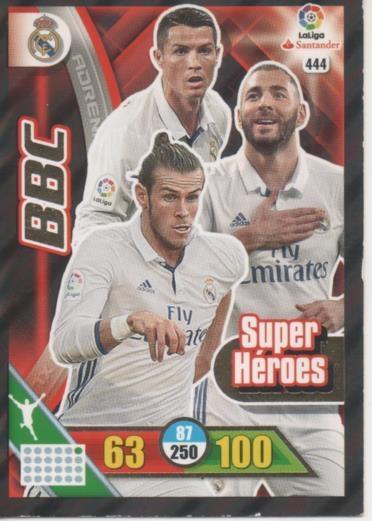 Cromo E002813: Trade Card Game Adrenalyn. Liga 2016-17, Super Héroes. BBC. Real Madrid