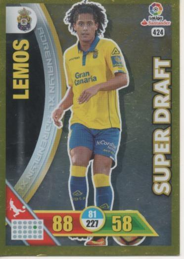 Cromo E002800: Trade Card Game Adrenalyn. Liga 2016-17, Super Draft. Lemos. U.D. Las Palmas