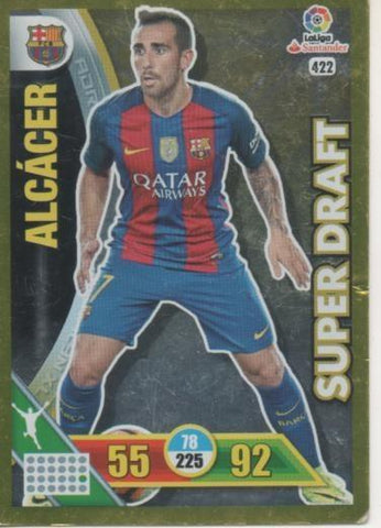 Cromo E002798: Trade Card Game Adrenalyn. Iiga 2016-17, Super Draft. Alcácer. F.C. Barcelona