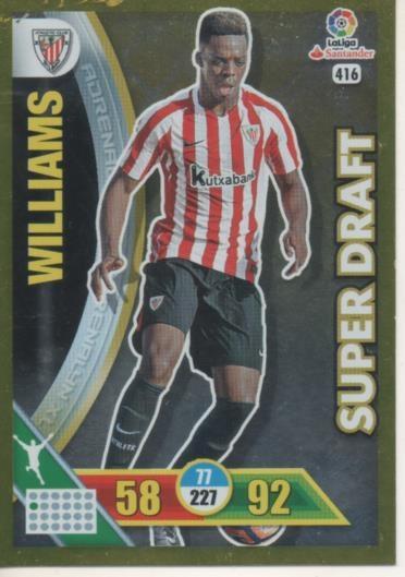 Cromo E002794: Trade Card Game Adrenalyn. Liga 2016-17, Super Draft. Williams. Bilbao. A.C.