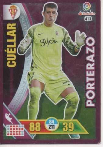 Cromo E002791: Trade Card Game Adrenalyn. Liga 2016-17, Porterazo. Cuéllar. Real Sprting de Gijón