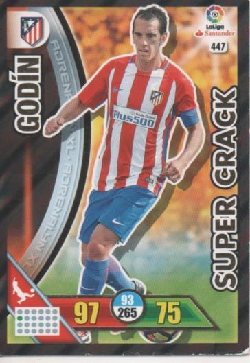 Cromo E002815: Trade Card Game Adrenalyn. Liga 2016-17, Super Crack. Godín. C.A. de Madrid