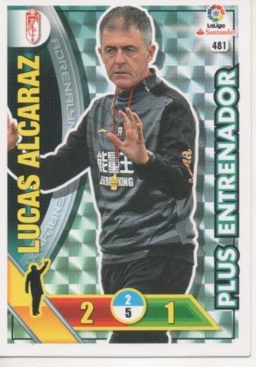 Cromo E002828: Trade Card Game Adrenalyn. Liga 2016-17, Plus Entrenador. Lucas Alcaraz. Granada C.F.