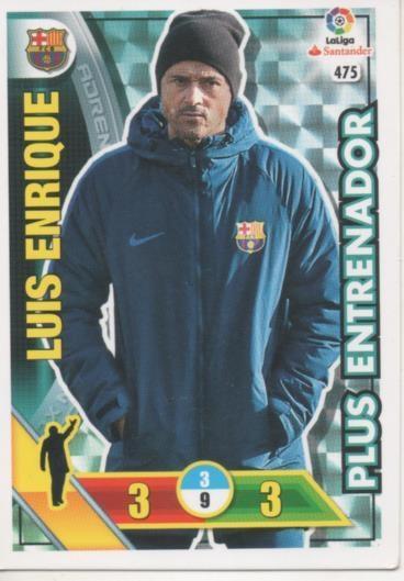 Cromo E002824: Trade Card Game Adrenalyn. Liga 2016-17, Plus Entrenador. Luis Enrique. F.C. Barcelona