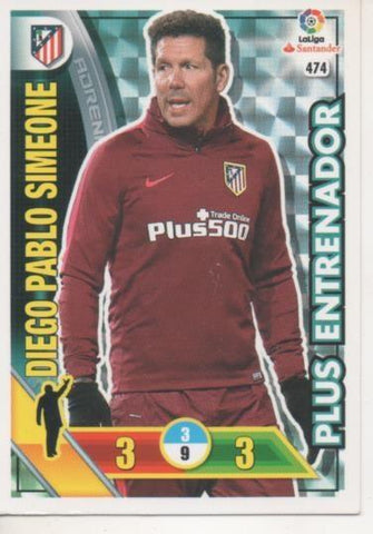 Cromo E002823: Trade Card Game Adrenalyn. Liga 2016-17, Plus Entrenador. Diego Pablo Simeone. C.A. de Madrid