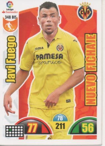 Cromo E002966: Trade Card Game Adrenalyn. Liga 2017-18, Nuevo Fichaje. Javi Fuego. Villareal C.F. 