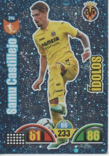 Cromo E002992: Trade Card Game Adrenalyn. Liga 2017-18, Ídolos. Samu Castillejo. Villareal C.F.