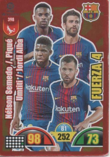 Cromo E002993: Trade Card Game Adrenalyn. Liga 2017-18, Fuerza 4. F.C. Barcelona