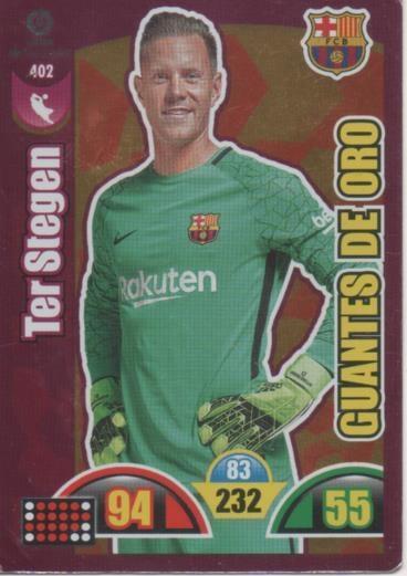 Cromo E002994: Trade Card Game Adrenalyn. Liga 2017-18, Guantes de Oro. Ter Stegen. F.C. Barcelona