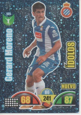 Cromo E003017: Trade Card Game Adrenalyn. Liga 2017-18, Ídolos. Gerard Moreno. R.C.D. Espanyol