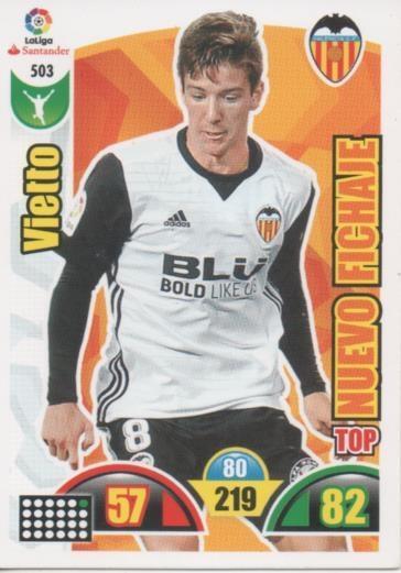 Cromo E003015: Trade Card Game Adrenalyn. Liga 2017-18, Nuevo Fichaje. Vietto. Valencia C.F.