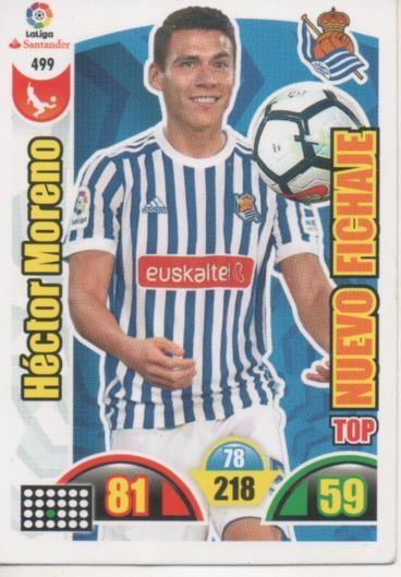 Cromo E003013: Trade Card Game Adrenalyn. Liga 2017-18, Nuevo Fichaje. Héctror Moreno. Real Sociedad