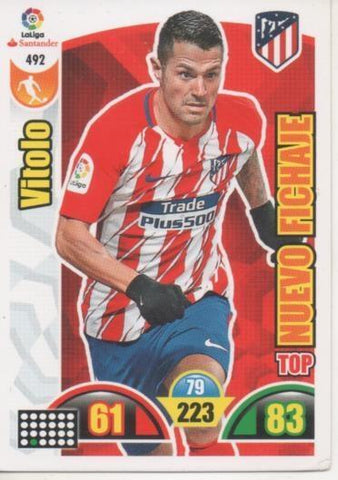 Cromo E003011: Trade Card Game Adrenalyn. Liga 2017-18, Nuevo Fichaje. Vitolo. C.A. de Madrid