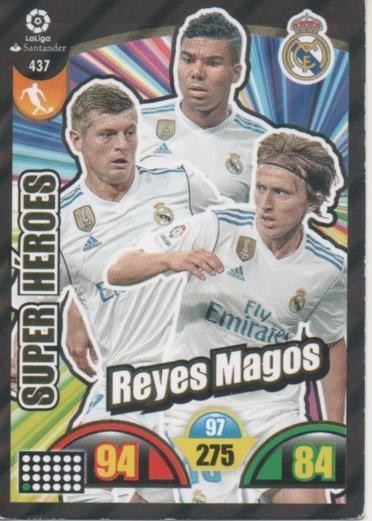 Cromo E003005: Trade Card Game Adrenalyn. Liga 2017-18, Super Héroes. Reyes Magos. Real Madrid