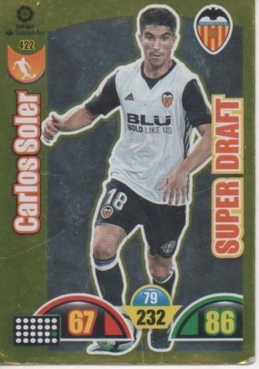 Cromo E003000: Trade Card Game Adrenalyn. Liga 2017-18, Supr Draft. Carlos Soler. Valencia C.F.