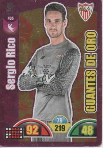 Cromo E002997: Trade Card Game Adrenalyn. Liga 2017-18, Guantes de Oro. Sergio Rico. Sevilla F.C.