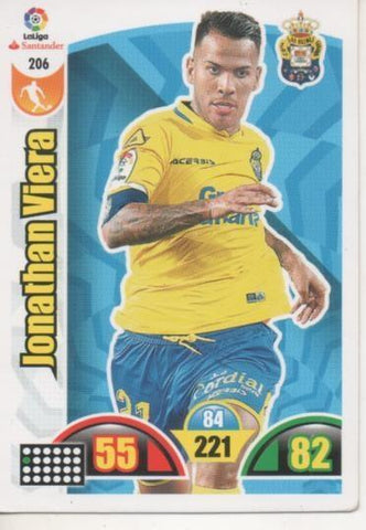 Cromo E002917. Trade Card Game Adrenalyn. Liga 2017-18, Jonathan Viera. U.D. Las Palmas