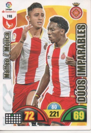 Cromo E002915: Trade Card Game Adrenalyn. Liga 2017-18, Dúos Imparables. Maffeo/Mojica. Girona F.C.