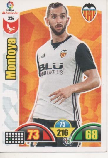 Cromo E002958: Trade Card Game Adrenalyn. Liga 2017-18, Montoya. Valencia. C.F.