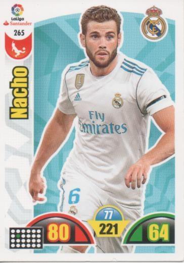 Cromo E002936: Trade Card Game Adrenalyn. Liga 2017-18, Nacho. Real Madrid