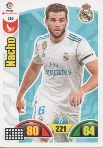 Cromo E002936: Trade Card Game Adrenalyn. Liga 2017-18, Nacho. Real Madrid