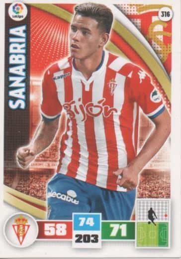 Cromo E002628: Trade Card Game Adrenalyn. Liga 2015-16, Sanabria. Real Sporting de Gijón