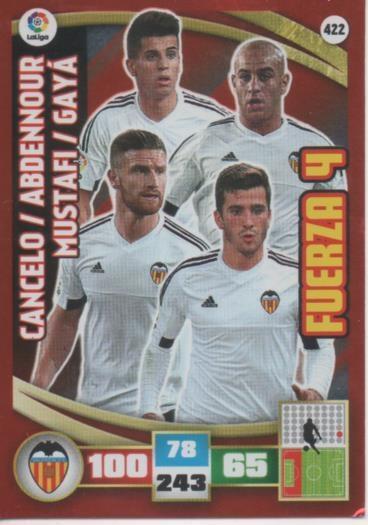 Cromo E002662: Trade Card Game Adrenalyn. Liga 2015-16, Fuerza 4. Valencia C.F.