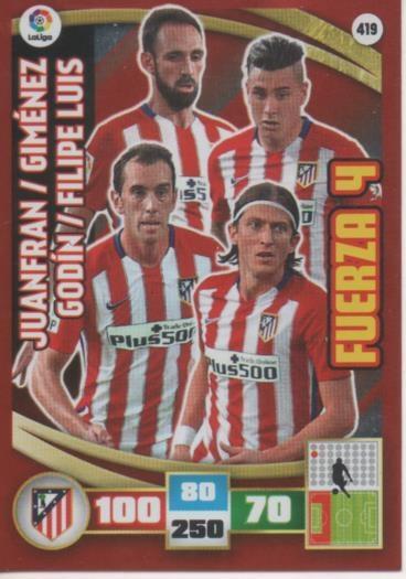 Cromo E002654: Trade Card Game Adrenalyn. Liga 2015-16, Fuerza 4. C.A. de Madrid