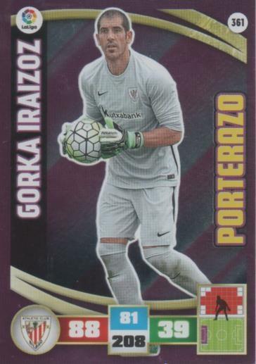 Cromo E002637: Trade Card Game Adrenalyn. Liga 2015-16, Gorka Iraizoz. Bilbao.A.C.