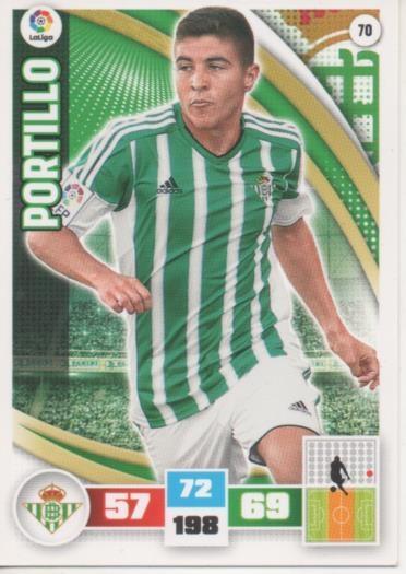 Cromo E002562: Trade Card Game Adrenalyn. Liga 2015-16, Portillo. Real Betis Balonp