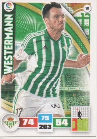 Cromo E002557: Trade Card Game Adrenalyn. Liga 2015-16, Westerman. Real Betis Balonpie