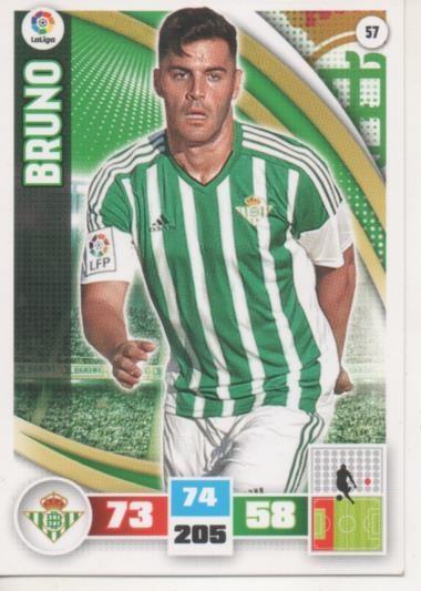 Cromo E002556: Trade Card Game Adrenalyn. Liga 2015-16, Bruno. Real Betis Balonpie