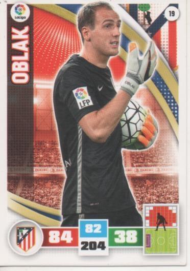 Cromo E002551: Trade Card Game Adrenalyn. Liga 2015-16, Oblak. C.A. de Madrid