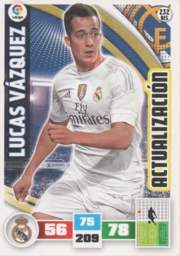 Cromo E002603: Trade Card Game Adrenalyn. Liga 2015-16, Lucas Vázquez. Real Madrid