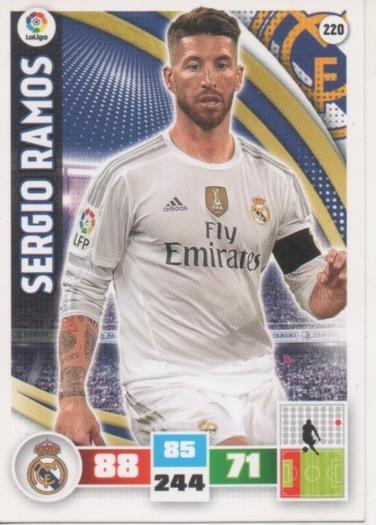 Cromo E002598: Trade Card Game Adrenalyn. Liga 2015-16, Sergio Ramos. Real Madrid