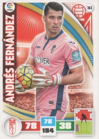 Cromo E002584: Trade Card Game Adrenalyn. Liga 2015-16, Andrés Fernández. Granada Club de Futbol