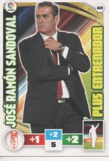 Cromo E002665: Trade Card Game Adrenalyn. Liga 2015-16, Pus Entrenador. José Ramón Sandoval. Granada. C.F.