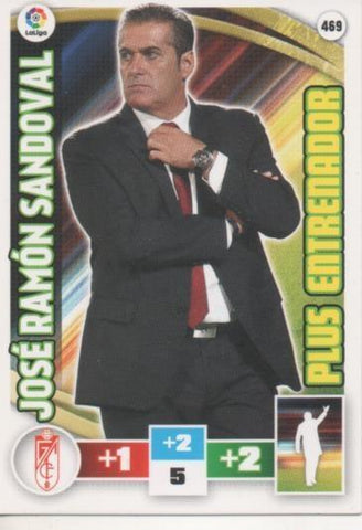 Cromo E002665: Trade Card Game Adrenalyn. Liga 2015-16, Pus Entrenador. José Ramón Sandoval. Granada. C.F.