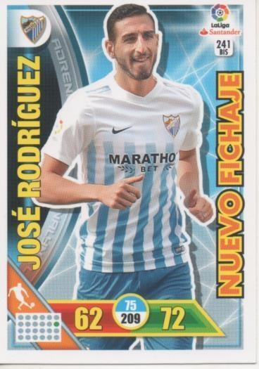 Cromo E002740: Trade Card Game Adrenalyn. Liga 2016-17, José Rodríguez. Málaga. C.F.