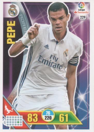 Cromo E002734: Trade Card Game Adrenalyn. Liga 2016-17, Pepe. Real Madrid