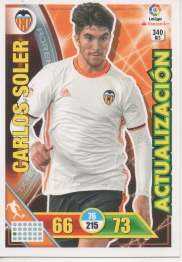 Cromo E002780: Trade Card Game Adrenalyn. Liga 2016-17, Carlos Soler. Valencia. C.F.