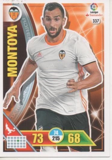 Cromo E002777: Trade Card Game Adrenalyn. Liga 2016-17, Montoya. Valencia. C.F.