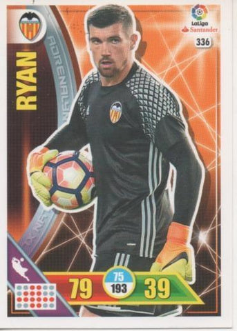 Cromo E002776: Trade Card Game Adrenalyn. Liga 2016-17, Ryan. Valencia. C.F.