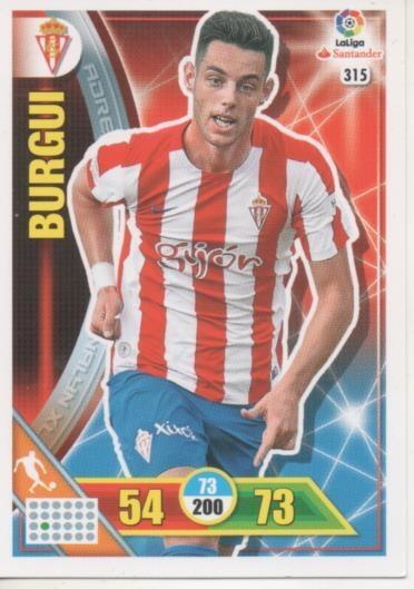 Cromo E002766: Trade Card Game Adrenalyn. Liga 2016-17, Burgui. Real Sporting de Gijón